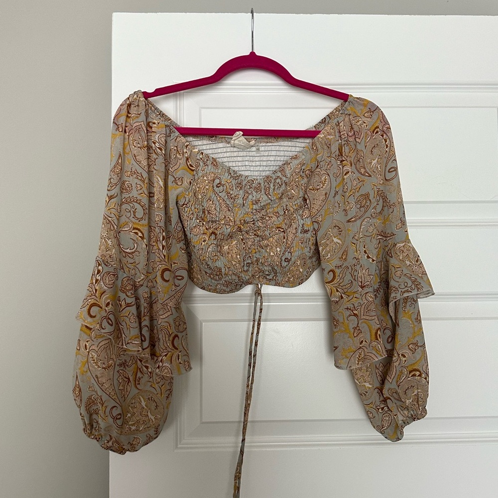 Floral Rauched Crop Top